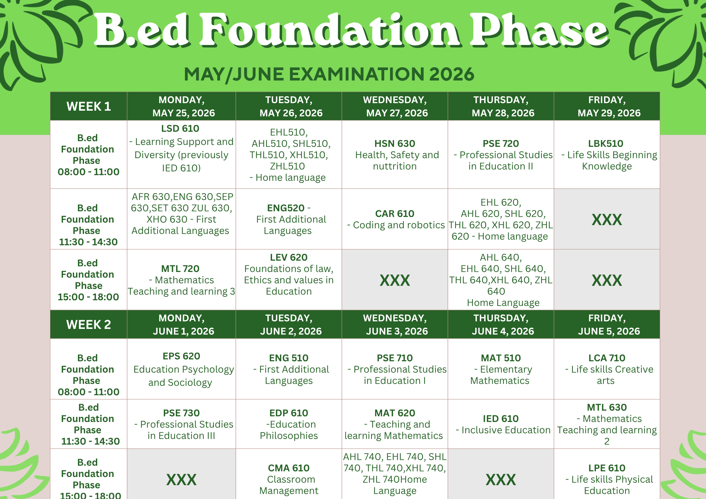 Bed Foundation Phase